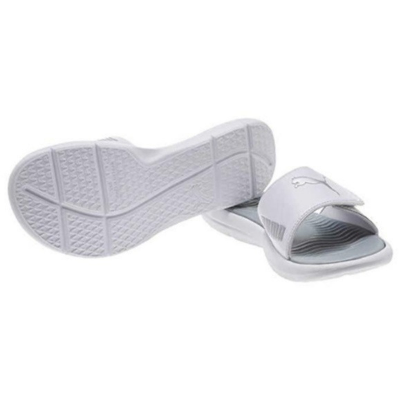 Puma Ladies' Slide Sandal White B/K - Picture 3 of 6
